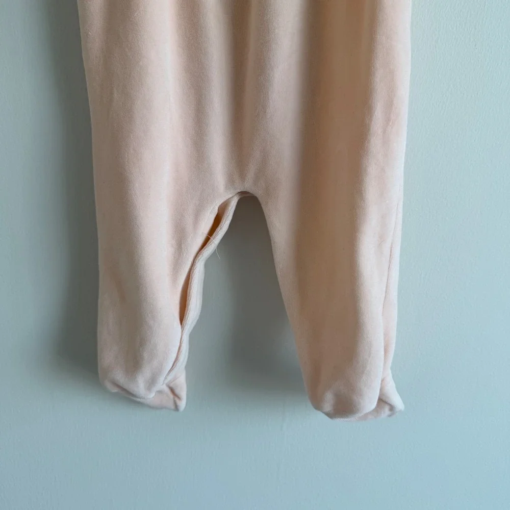 Vintage Light Pink Velveteen Pleated Jumper Size 18-24 Months
